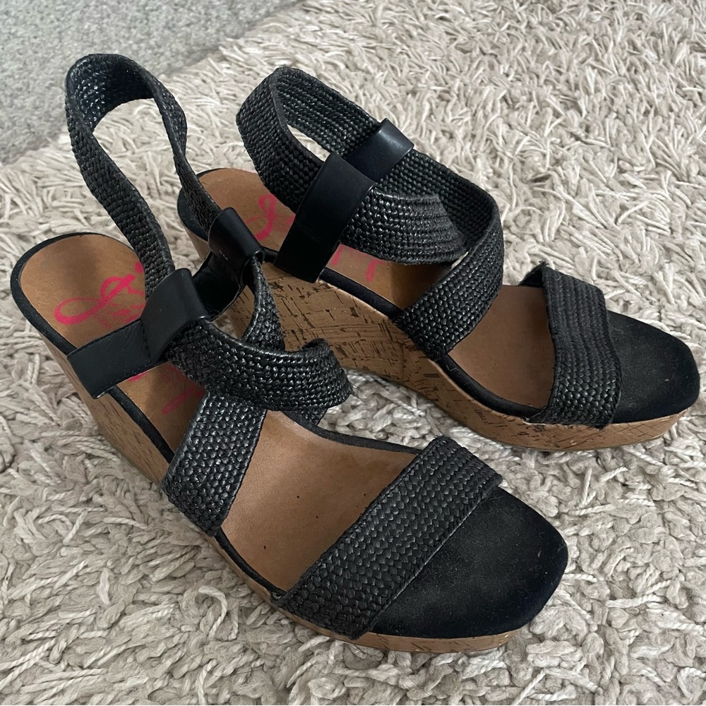 Black Wedge Heels
